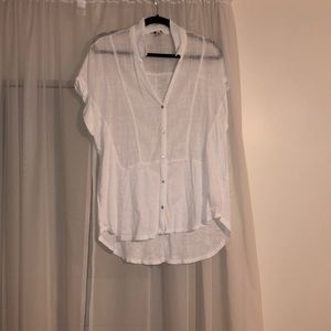 White button down short sleeve shirt